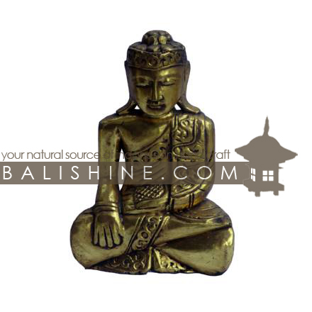 Balishine: Your natural source of indonesian handicraft presents in its Home Decor collection the Buddha Gold Sitting Statue:12MUL3409:This buddha statue is a handicraft of Bali made from albesia wood.  