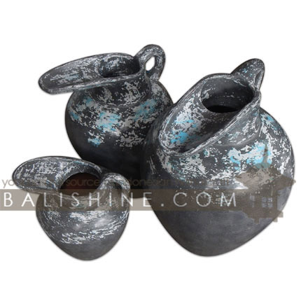 Balishine: Your natural source of indonesian handicraft presents in its Home Decor collection the Decorative Pot:12LJP57572:This decorative pot is made from GRC (concrete mixed with fiber) and can be used indoor or outdoor.  lots of colors available.