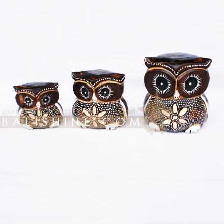 Balishine: Your natural source of indonesian handicraft presents in its Home Decor collection the Owk:12TUM36333:This set of 3 pieces owk is a handicraft of Bali made from albasia wood.  