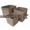 balishine This set of 3 rounds baskets is produced in Indonesia made from seagrass.