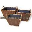 balishine This set of 3 rectangulars baskets is produced in Indonesia made from coconut leaf and bamboo.