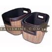 balishine This set of 3 ovals baskets is produced in Indonesia made from coconut leaf and vinyl.