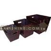 balishine This set of 3 rectangulars baskets is produced in Indonesia made from pandanus and bamboo.