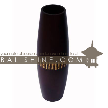 Balishine: Your natural source of indonesian handicraft presents in its Home Decor collection the Vase Flower:12KAL5490:This vase is produced in Bali made from mango wood and formating  by the skin of coconut shell.  OPEN Diam. 6 cm