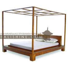Balishine: Your natural source of indonesian handicraft presents in its Home Decor collection the Bed:114MNF305850:This bed is produced in indonesia, made from teak wood. (Mattress size 160X200CM)  This furniture is made from high quality teak wood grade A premium. Natural, chocolate or dark color.