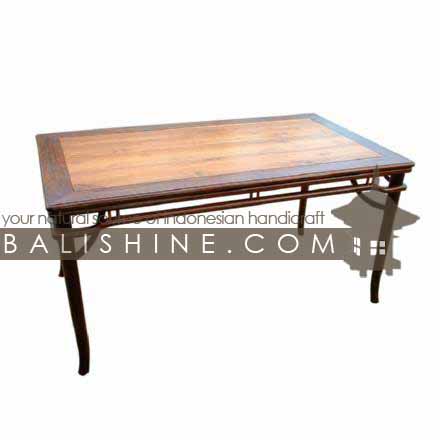 Balishine: Your natural source of indonesian handicraft presents in its Home Decor collection the Dining Table:114SEF234601:This rectangular dining table is produced in indonesia, made from teak wood and bamboo.  Natural and chocolate color