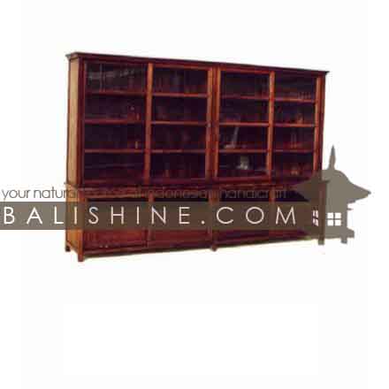 Balishine: Your natural source of indonesian handicraft presents in its Home Decor collection the Shop Cabinet:114SEF273930:This shop cabinet is produced in indonesia, made from teak wood and glasses. It has 8 doors.  Natural, chocolate or dark color