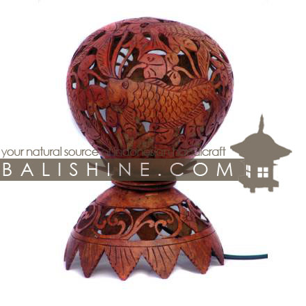 Balishine: Your natural source of indonesian handicraft presents in its Home Decor collection the Coconut Wood Lamp:13BUB15720:This lamp is produced in Bali made from coconut wood.  We sell this lamp without electric system.