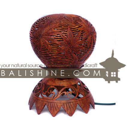 Balishine: Your natural source of indonesian handicraft presents in its Home Decor collection the Coconut Wood Lamp:13BUB15723:This lamp is produced in Bali made from coconut wood.  We sell this lamp without electric system.