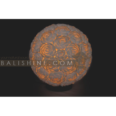 Balishine: Your natural source of indonesian handicraft presents in its Home Decor collection the Lamp:13DUL156409:This lamp is produced in Indonesia made from resin with natural shell.  For electric fitting please contact us