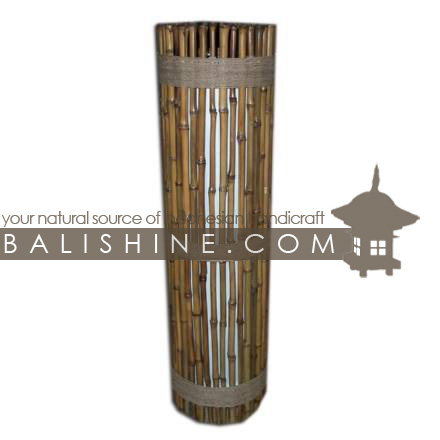 Balishine: Your natural source of indonesian handicraft presents in its Home Decor collection the Round Lamp:13JAS153088:This round lamp is produced in Indonesia made from bamboo with rafia and textile lamphade.   For electric fitting please contact us