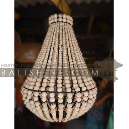 Balishine: Your natural source of indonesian handicraft presents in its Home Decor collection the Wooden Lampshade:13ALL867500:This lamp shade produced in Indonesia is made from natural wooden beads.  