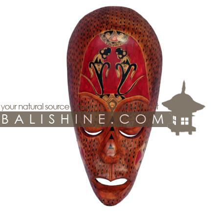 Balishine: Your natural source of indonesian handicraft presents in its Home Decor collection the Mask Lombok:17CIK471584:This mask is a handicraft of Lombok made from mahogany wood.  