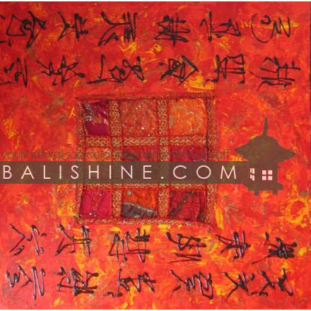 Balishine: Your natural source of indonesian handicraft presents in its Home Decor collection the Painting:17MAG494325:This painting is produced in Bali by artists coming from the Bali art school and from the art village of Ubud. We produced our own canvas to have the highest quality and also import our acrylic colors from germany.  It is made from acrylic-painting on a canvas with thailande textile.