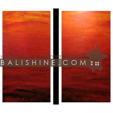 Balishine: Your natural source of indonesian handicraft presents in its Home Decor collection the Painting:17MAG494481:This set of 2 painting in 1 is produced in Bali by artists coming from the Bali art school and from the art village of Ubud. We produced our own canvas to have the highest quality and also import our acrylic colors from germany.  It is made from acrylic-painting on a canvas.