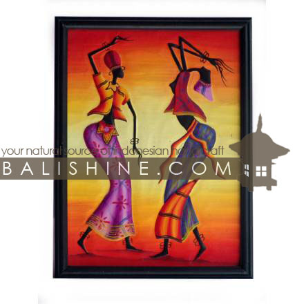 Balishine: Your natural source of indonesian handicraft presents in its Home Decor collection the Painting with Frame:17TRS492001:This carving painting with frame is a handicraft of Bali made from MDF wood and oil painting.  Same as picture