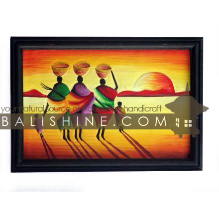 Balishine: Your natural source of indonesian handicraft presents in its Home Decor collection the Painting with Frame:17TRS492031:This carving painting with frame is a handicraft of Bali made from MDF wood and oil painting.  Same as picture