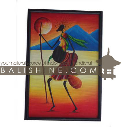 Balishine: Your natural source of indonesian handicraft presents in its Home Decor collection the Painting with Frame:17TRS492181:This carving painting with frame is a handicraft of Bali made from MDF wood and oil painting.  Same as picture