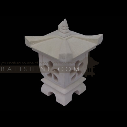 Balishine: Your natural source of indonesian handicraft presents in its Garden Lamps collection the GARDEN LAMP:28DEL5615:This garden lamp is produced in Indonesia. made from natural white lime stone. Sold without electric system fitting.