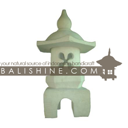 Balishine: Your natural source of indonesian handicraft presents in its Garden Lamps collection the GARDEN TEMPLE:28BIB3737:This garden lamp is produced in Indonesia. made from lime stone. white color