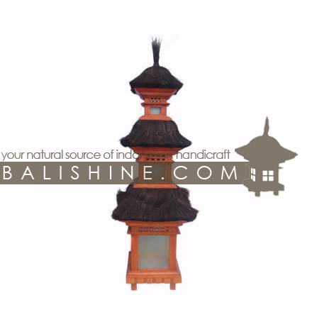 Balishine: Your natural source of indonesian handicraft presents in its Garden Lamps collection the Garden Temple Lamp Meru :28PUT2302:This Meru temple garden light is a handicraft of Bali. made from rattan and 'Kamper' wood   a type of hard forest wood. SOLD WITHOUT ELECTRIC SYSTEM