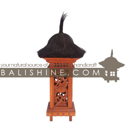 Balishine: Your natural source of indonesian handicraft presents in its Outdoor collection the Garden Temple Lamp Ubud:28PUT2296:This 'Ubud' temple garden light is a handicraft of Bali. made from durian wood  a type of hard forest wood and from leaf of tuak tree.  SOLD WITHOUT ELECTRIC SYSTEM