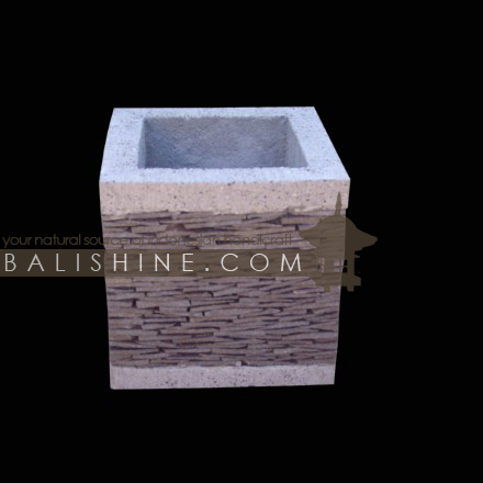 Balishine: Your natural source of indonesian handicraft presents in its Outdoor collection the Pot:242MCP5328:This pot is produced in Indonesia, made from cement and stone.  Same as picture