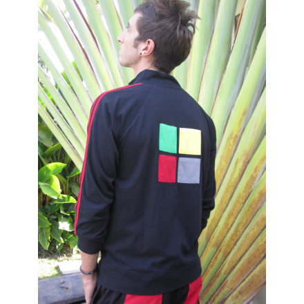 Balishine: Your natural source of indonesian handicraft presents in its Ready to wear collection the Jacket rubik's:747MYO756624:Jersey jacket for men  black,design green-yellow-red jersey