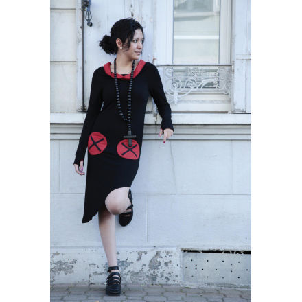 Balishine: Your natural source of indonesian handicraft presents in its Ready to wear collection the tuttycroix dress:746MYO686690:Lycra long dress, 2 pockets   black and red