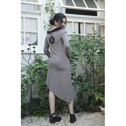 Balishine: Your natural source of indonesian handicraft presents in its Women's Collection collection the tuttycroix dress:746MYO686691 :Lycra long dress, 2 pockets 
 grey and black
