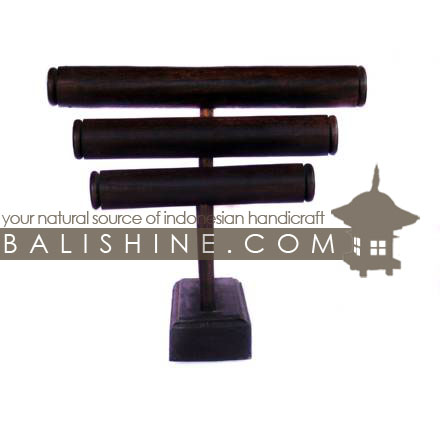 Balishine: Your natural source of indonesian handicraft presents in its Holders collection the Bracelets Holder:39PLA2350:This bracelets holder is produced in Bali made from Jempinis wood. The colors available are Black. Brown. Dark Brown or Red.