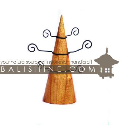 Balishine: Your natural source of indonesian handicraft presents in its Holders collection the Earings Holder:39PLA2358:This cone earings holder is produced in Bali made from Jempinis wood and wrought stainless. The colors available are Black. Brown. Dark Brown or Red.
