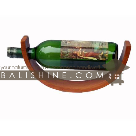 Balishine: Your natural source of indonesian handicraft presents in its Tableware collection the Bottle Holder:633KAL1223:This bottle holder is produced in Bali this handicraft is made from teak wood.  Brown