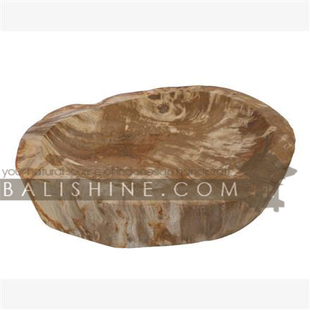 Balishine: Your natural source of indonesian handicraft presents in its Tableware collection the Fruit Bowl Full Polish:624DF7410:This fruit bowl full polish made from petrified wood  
