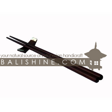 Balishine: Your natural source of indonesian handicraft presents in its Tableware collection the Chop Stick With Holder:632KAL1215:This chop stick set is  produced in Bali this handicraft is made from sonokling and  the matting of natural blue coral.  