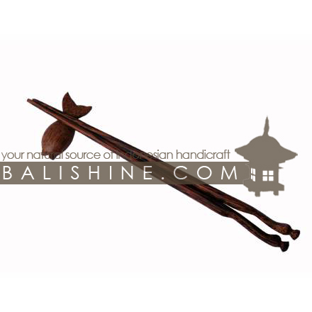 Balishine: Your natural source of indonesian handicraft presents in its Tableware collection the Chop Stick With Holder:632KAL1216:This chop stick set is  produced in Bali this handicraft is made from coconut wood.  