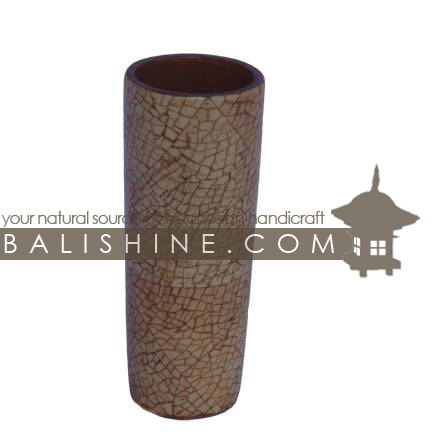 Balishine: Your natural source of indonesian handicraft presents in its Tableware collection the Glass:635DIV1242:This glass is produced in Bali  it's an handmade glass  and the matting of white coconut shell mosaic.  