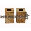 balishine&nbsp;This set of saltcellars and pepper pots is produced in Bali made from sonokling wood and  the matting of white coconut shell mosaic.