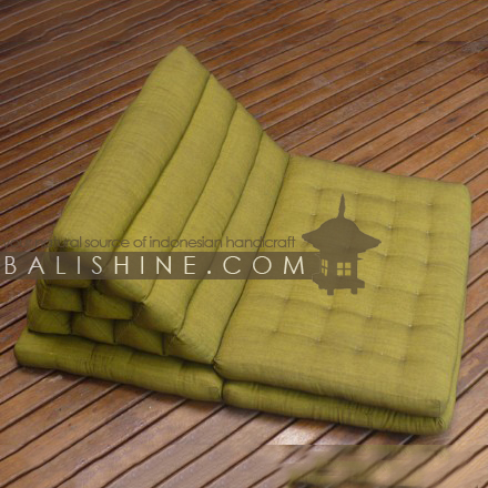 Balishine: Your natural source of indonesian handicraft presents in its Pouf Stools collection the Cushion Pyramide:541MKN5237:This pyramid sofa is unfolded and become a mattress 1 place. produced in Bali it's a handmade textile with kapok inside. 50% coton and 50% polyester. Color as photo.