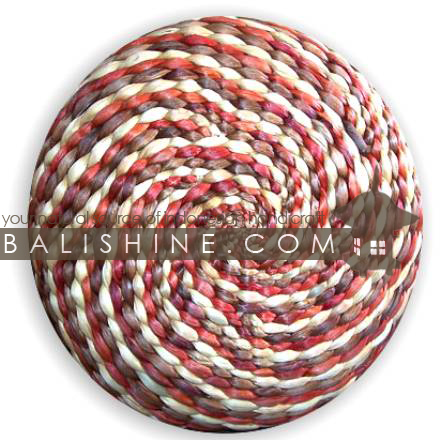 Balishine: Your natural source of indonesian handicraft presents in its Pouf Stools collection the Pouf Stool:541JAS3060:This pouf stool is produced in Bali made from the matting of natural water hyacinth with capok inside. Color : Orange. Cream. Brown. Black. White. Yellow. Green. Red or Blue.