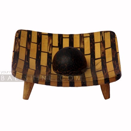 Balishine: Your natural source of indonesian handicraft presents in its Various collection the Incense Stick Holder:44KAL592411:This incense sticks holder is produced in Bali made from teak wood and the matting of white and brown coconut shell mosaic.  