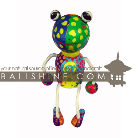 Balishine: Your natural source of indonesian handicraft presents in its Various collection the Funny Handicraft:415BAL7563:This funny animal is produced in Bali made from albesia wood with white synthetic string.  Full color