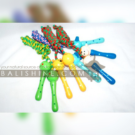 Balishine: Your natural source of indonesian handicraft presents in its Various collection the Jump Rope:415DZO76351:This jump rope is a handicraft of Bali made from albasia wood and rope.  