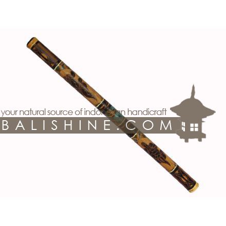 Balishine: Your natural source of indonesian handicraft presents in its Various collection the Didgeridoo:412CIK602454:This didgeridoo is a handicraft of Bali made from carving and painting bamboo.  Mix color