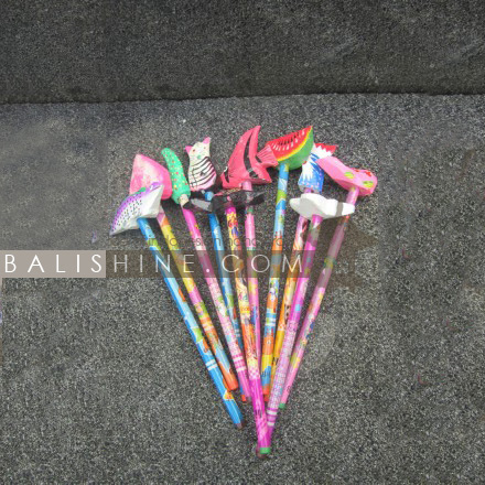 Balishine: Your natural source of indonesian handicraft presents in its Various collection the Pencil:45NKS226549:This set of 10 pencil is a handicraft of Bali made from albesia wood.  Mixed color