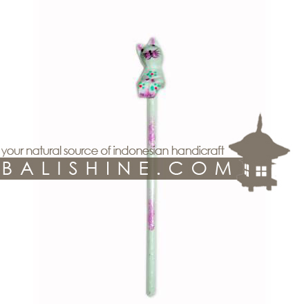 Balishine: Your natural source of indonesian handicraft presents in its Various collection the Pencil:45TOS221031:This set of 10 cats pencil is a handicraft of Bali made from albesia wood.  Full Color