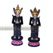 balishine&nbsp;This set of 2 ceremonial statue is a handicraft of Bali made from coin and wood.