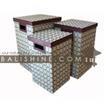 balishine This set of 3 laundries boxes is produced in Indonesia made from mendong grass and cinamon.