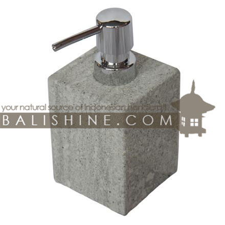 Balishine: Your natural source of indonesian handicraft presents in its Home Decor collection the Soap Bottle Holder:11KLJ27298:This hand soap bottle holder is produced in Bali and made from natural limestone.   