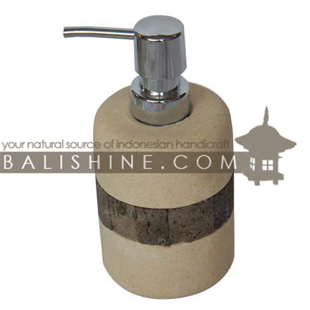 Balishine: Your natural source of indonesian handicraft presents in its Home Decor collection the Soap Bottle Holder:11KLJ27301:This hand soap bottle holder is produced in Bali and made from natural limestone.   